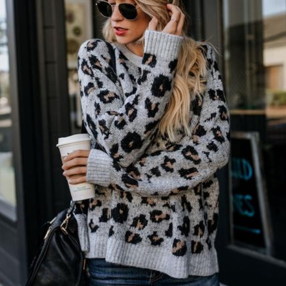 leopard print sweater